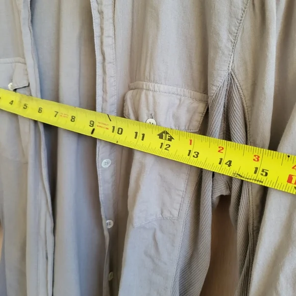 Sheer Silt color Slub Side Panel Shirt button up